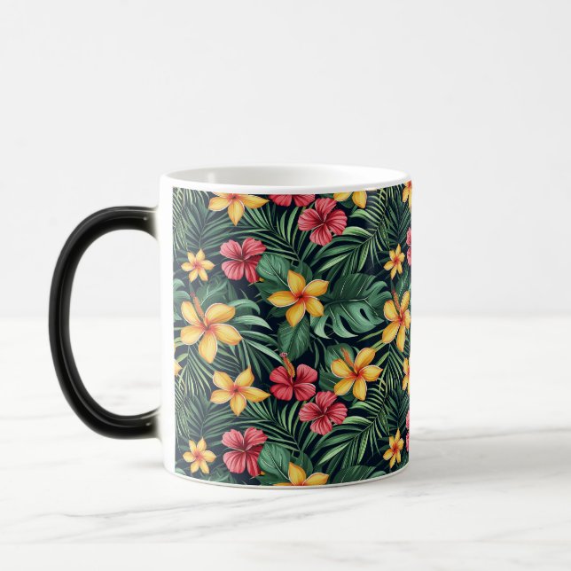 Taza Mágica Flor Tropical Hibiscus Seamless Pattern (Izquierda)