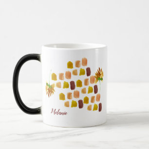 Taza Mágica Flores amarillas de primavera acuarela y brotes de