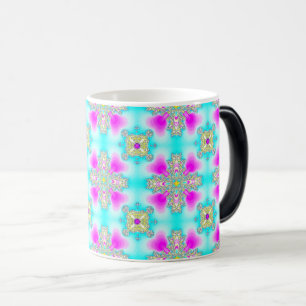 Taza Mágica Flores artdeco en estilo retro