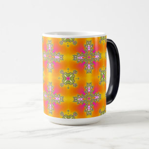 Taza Mágica Flores artdeco en estilo retro