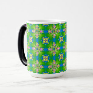 Taza Mágica Flores artdeco en estilo retro
