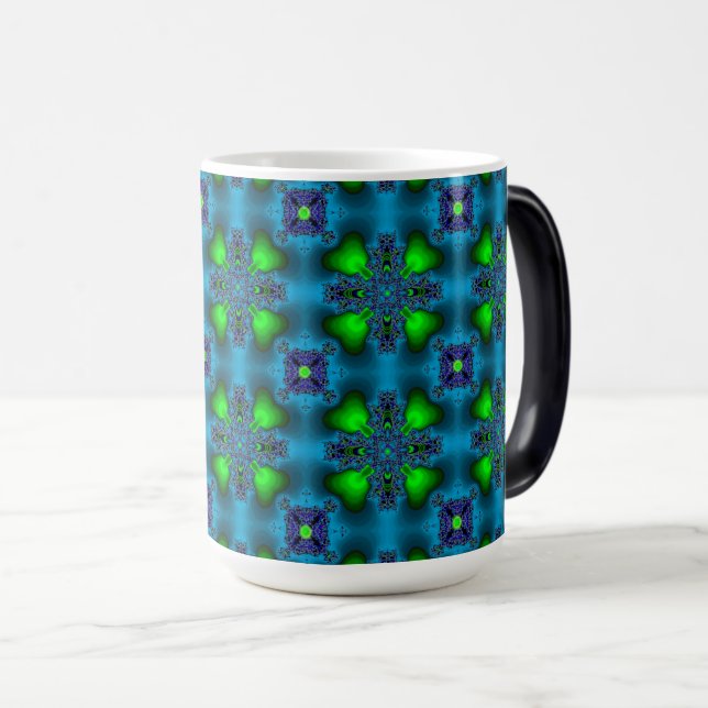 Taza Mágica Flores artdeco en estilo retro (Anverso derecho)