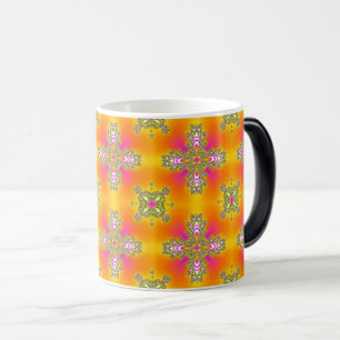 Taza Mágica Flores artdeco en estilo retro