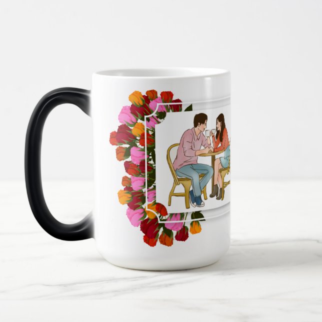 Taza Mágica Flores de amor - Mug de aniversario (Izquierda)