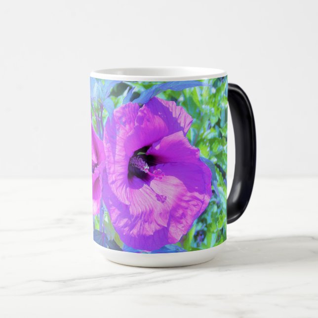 Taza Mágica Flores de Hibiscus púrpura ultravioleta (Anverso derecho)