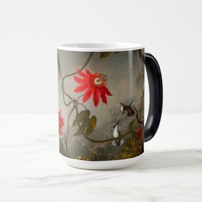 Taza Mágica Flores de pasión con cabeza de Hummingbirds (Anverso derecho)