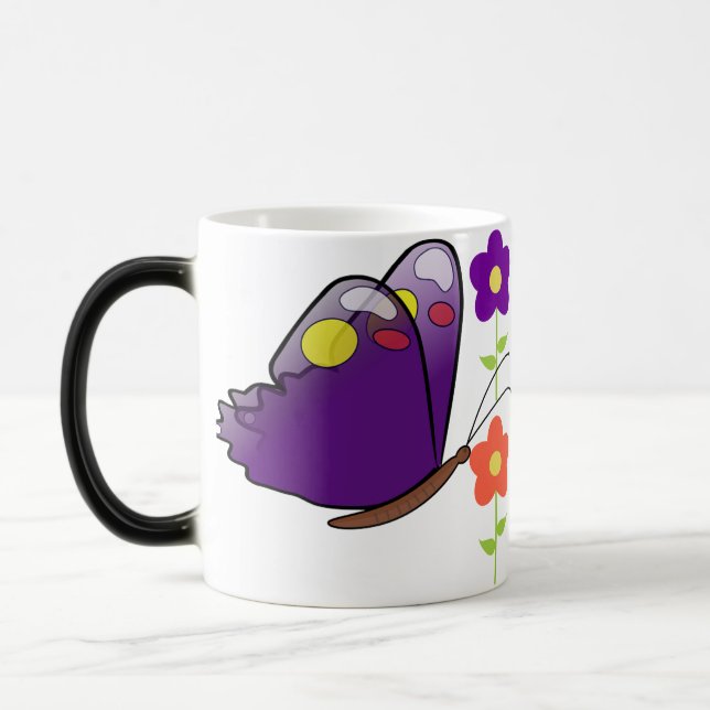 Taza Mágica Flores florales de mariposa Destiny Gardens (Izquierda)