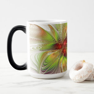 Taza Mágica Flores fractales de fantasía suaves y tiernas 