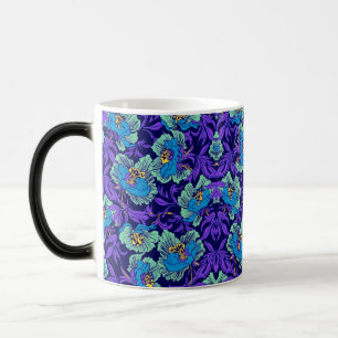 Taza Mágica Flores moradas y azules William Morris