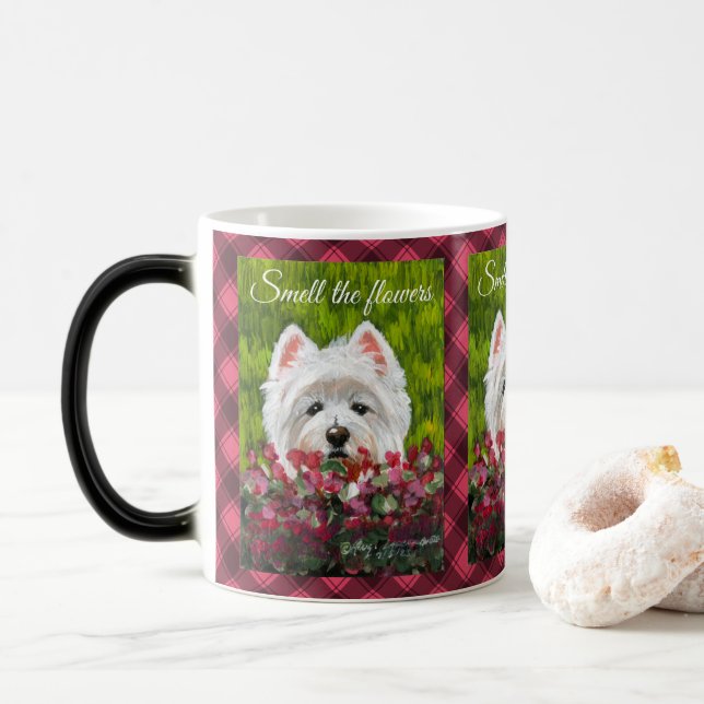 Taza Mágica Flores occidentales y rosas (Con donut)