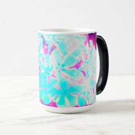 Taza Mágica Flores Phlox de hierbabuena con hierbabuena azul d