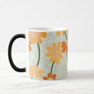Taza Mágica Flores retro de los años 70 apagadas