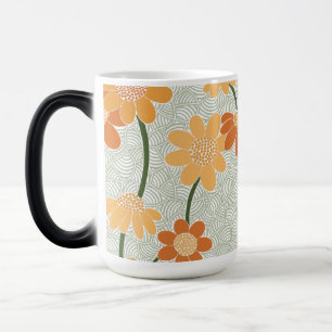 Taza Mágica Flores retro de los años 70 apagadas