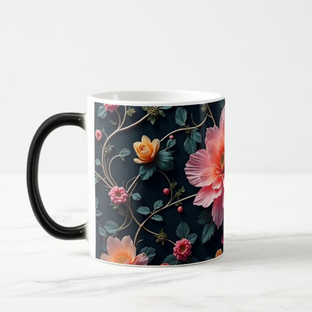 Taza Mágica Flores rosadas (Izquierda)