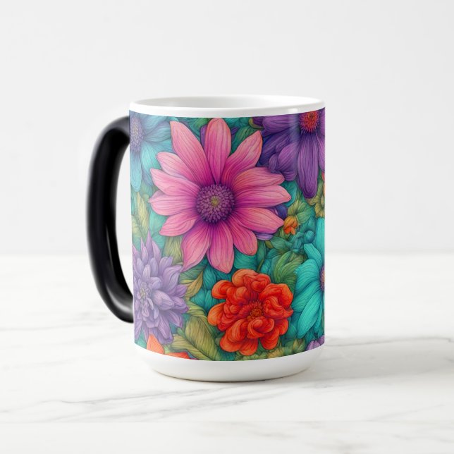 Taza Mágica Flores salvajes abstractas #23 - (Anverso izquierdo)