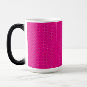 Taza Mágica fondo rosa con puntos de polka blanco