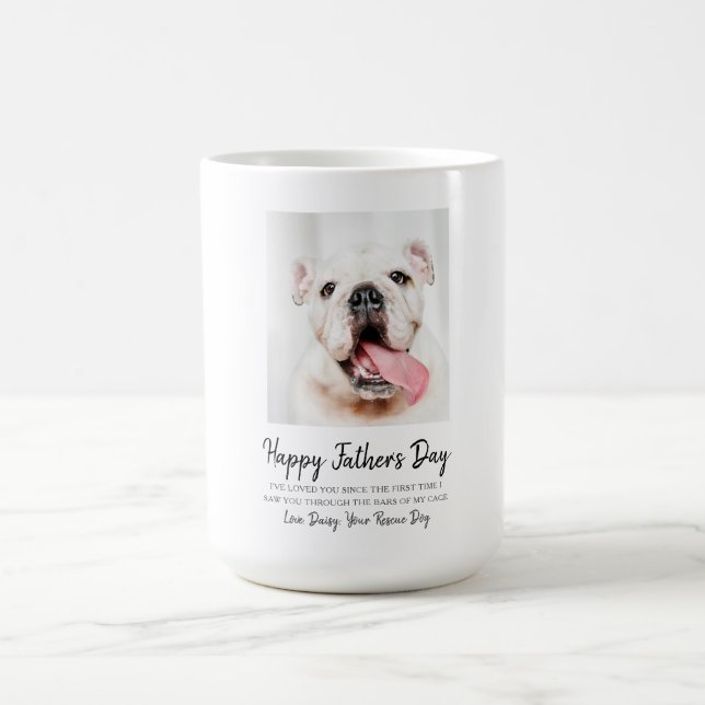 Taza Mágica Foto de perro personalizado Mug del Día del Padre (Centro)