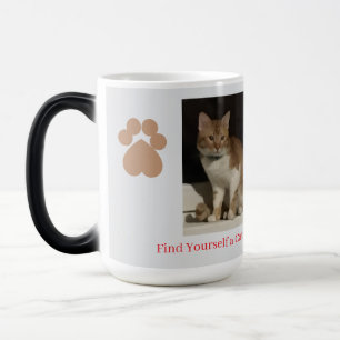 Taza Mágica Fotos de Gatito Naranja,