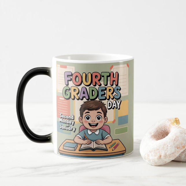 Taza Mágica Fourth Graders Day January Holiday Mug (Con donut)