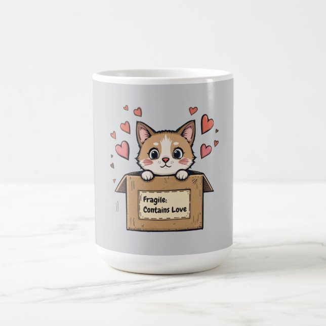 Taza Mágica Fragile: Contains Love (Centro)