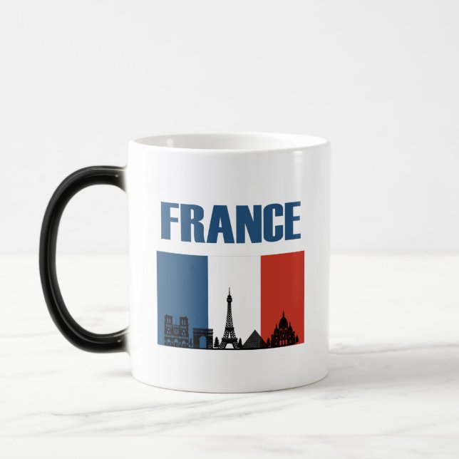 Taza Mágica Francia Viaje - Bandera Francesa de la Línea Aérea (Izquierda)