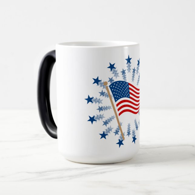 Taza Mágica Fuegos artificiales de la bandera estadounidense S (Anverso izquierdo)