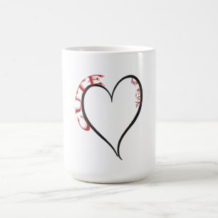 Taza Mágica Fuente roja de corazón negro curo pero psicópata