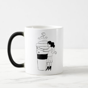 Taza Mágica FUN BLACK & WHITE freehand drawing original