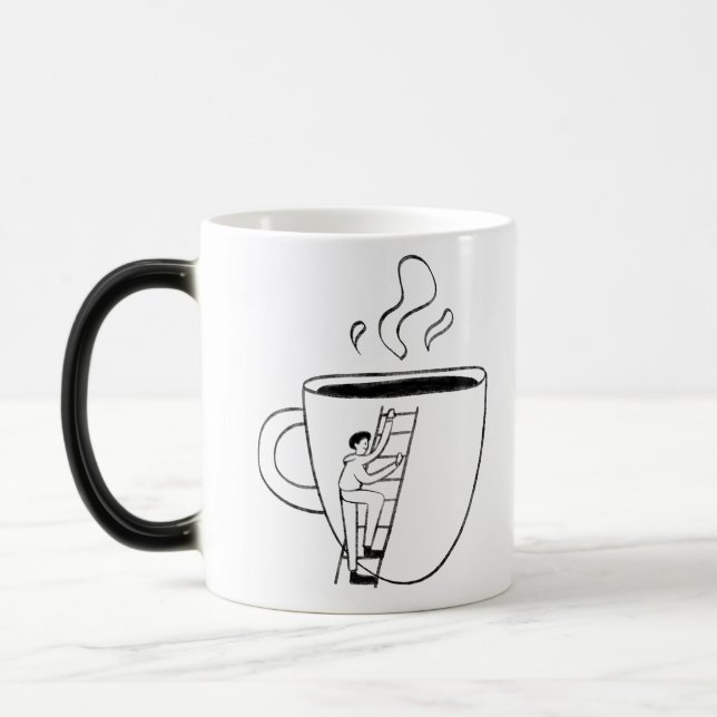 Taza Mágica FUN BLACK & WHITE freehand drawing original (Izquierda)