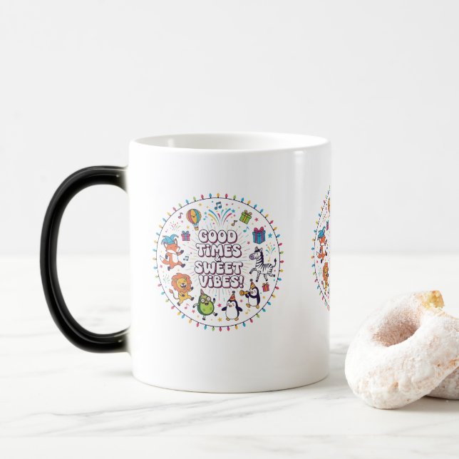 Taza Mágica Fun & Quirky Holiday Vector Tee (Con donut)
