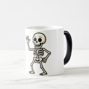 Taza Mágica Funny Dancing Skeleton Pegatina - Cute Halloween