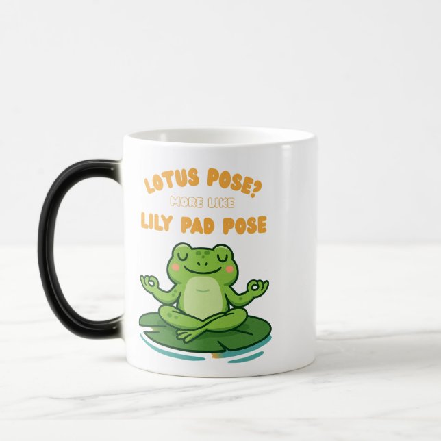 Taza Mágica Funny Frog Yoga Personalizado Lotus Lily Pad Pose  (Izquierda)