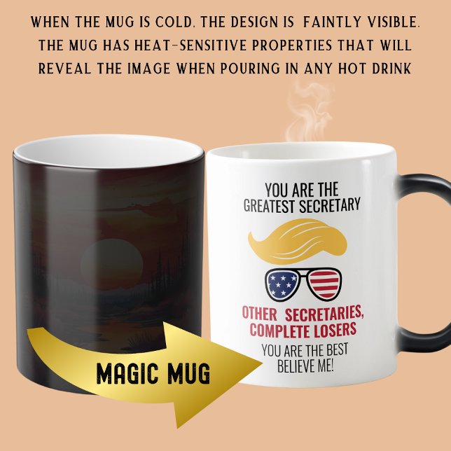 Taza Mágica Funny mejor secretario de Trump (Subido por el creador)