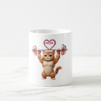 Taza Mágica Funny Muscular Cat Mother's Day Gym Mom Coffee Mug