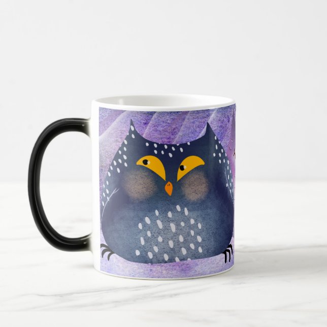Taza Mágica "Funny Owl Mug Wrap - Hermosa y graciosa peluca de (Izquierda)