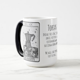 Taza Mágica Funny Tarot Sanity Card Coffee