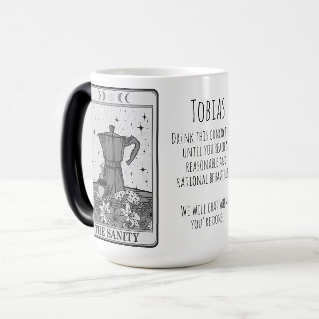 Taza Mágica Funny Tarot Sanity Card Coffee