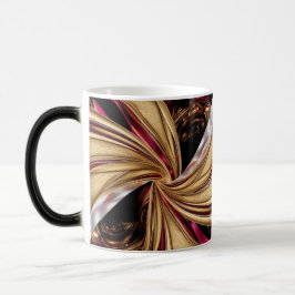 Taza Mágica Fusión de Vórtice de Color Abstracto Dorado Magent