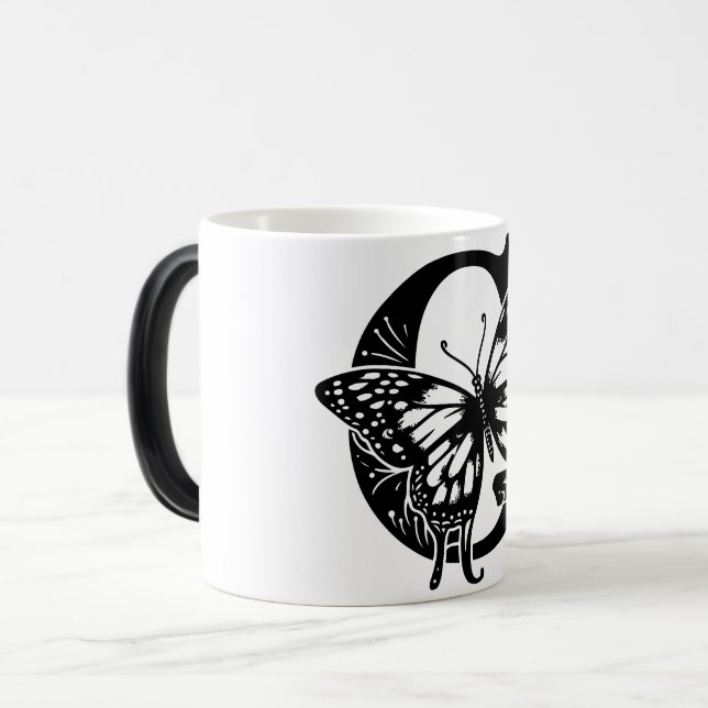 Taza Mágica G Alphabet black butterfly (Anverso izquierdo)