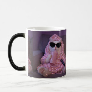 Taza Mágica Gata Perezosa Glam con Gafas de Sol y Bebida Br