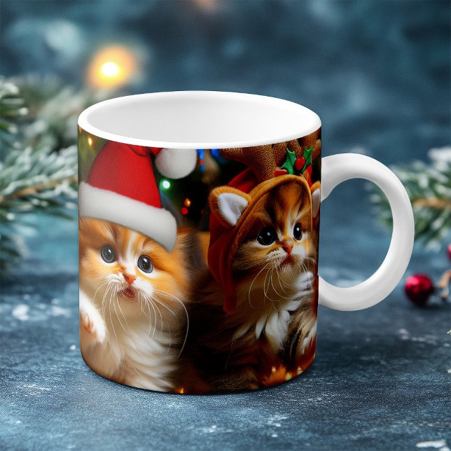 Taza Mágica Gatitos con Santa Claus y gorras de renos 1 (Subido por el creador)