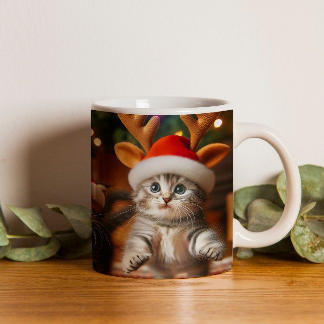 Taza Mágica Gatitos con Santa Claus y gorras de renos 3 (Subido por el creador)