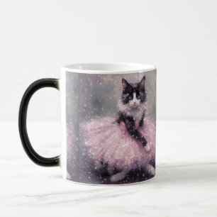 Taza Mágica Gato Bailarina Brillante en Tutú Rosa             