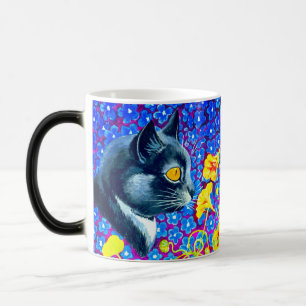 Taza Mágica Gato en flores
