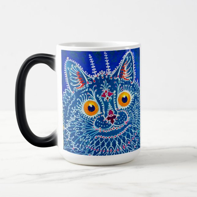 Taza Mágica Gato gótico azul (Izquierda)