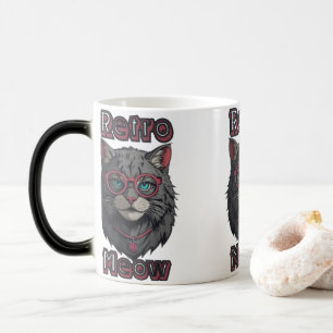 Taza Mágica Gato gris gris y salvaje con gafas cortas