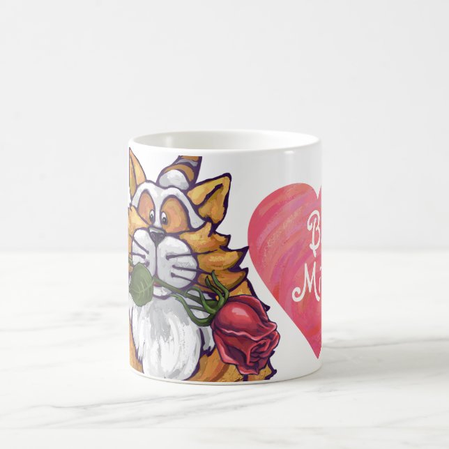 Taza Mágica Gato Jengibre Día de San Valentín (Centro)