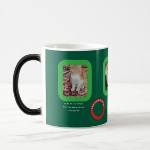 Taza Mágica Gato Jengibre Navideño Caprichoso