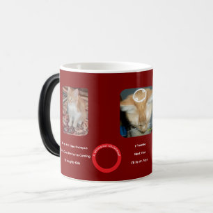 Taza Mágica Gato Jengibre Navideño Caprichoso