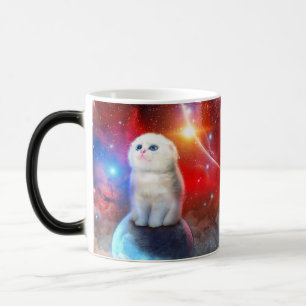 Taza Mágica Gato llorando en el espacio
